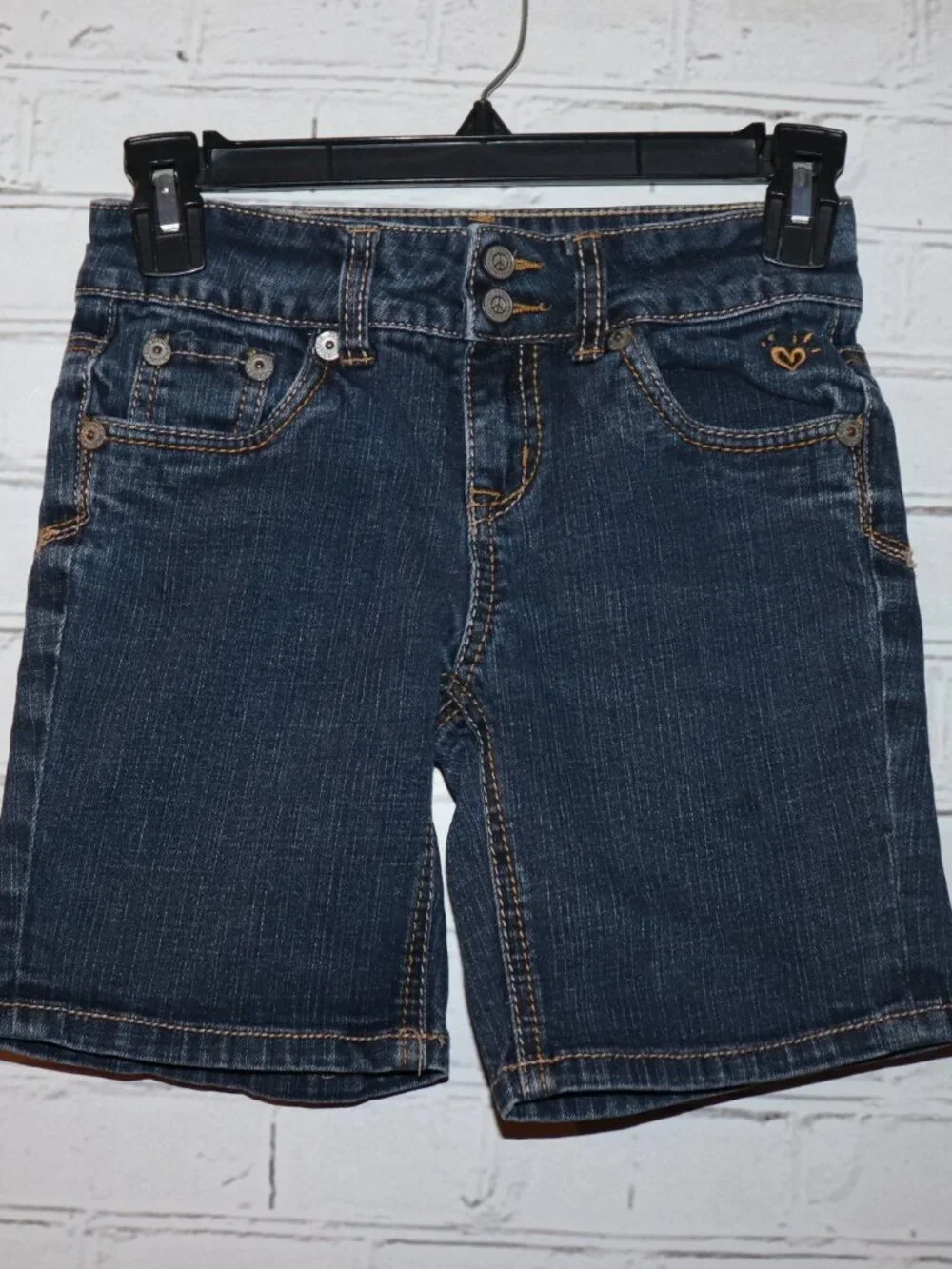 👖 Justice Jeans · Big Kids Girls Denim Shorts · Size 10R Dark wash